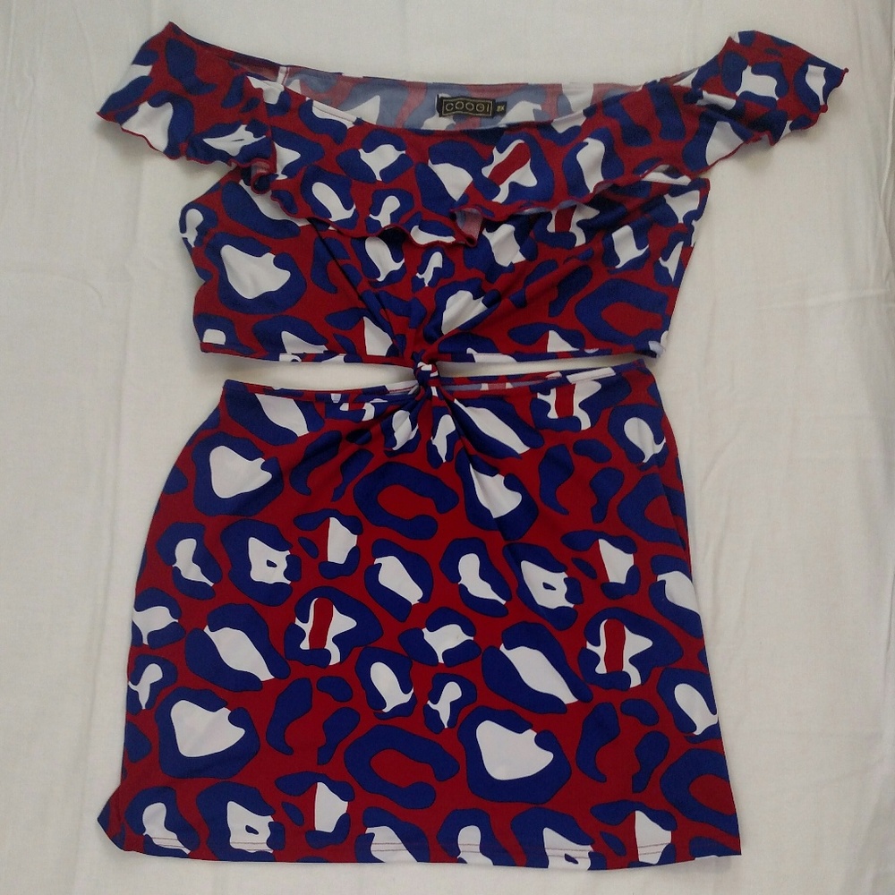🐝COOGI PARTY DRESS SIZE 2X COLORFUL LEOPARD PRINT